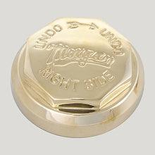 Morgan centre wheel nut, Brass. Right