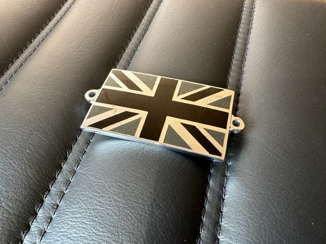 Union Jack Car Bonnet Badge Black/Grey