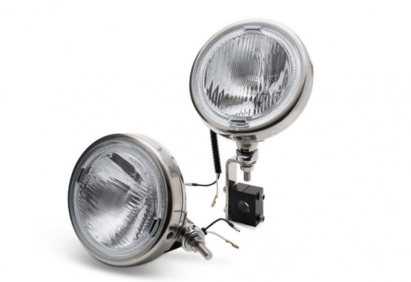 Spotlight & bracket kit with Stainless 6" lamps for cars with bumpers