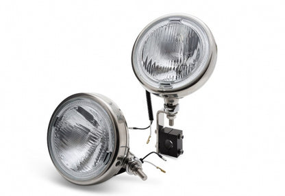 Spotlight & bracket kit with Stainless 6" lamps for cars with bumpers