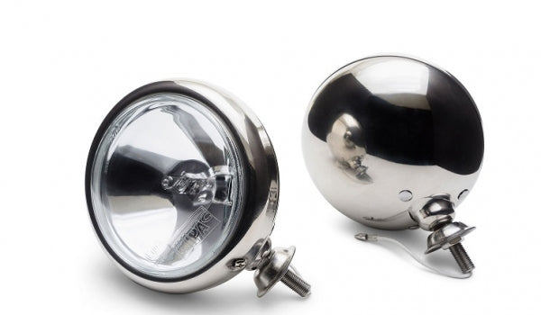 Pair of Stainless polished 6" driving lamp with 100w halogen