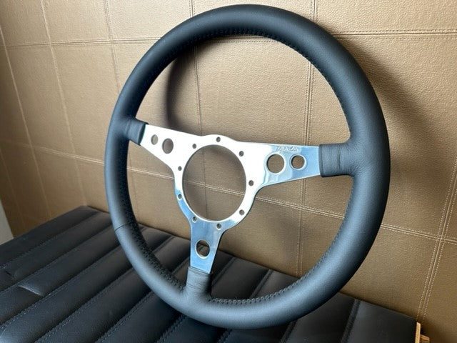 Flat Offset Wheel Leather (3 Spoke) - Polished steering wheel