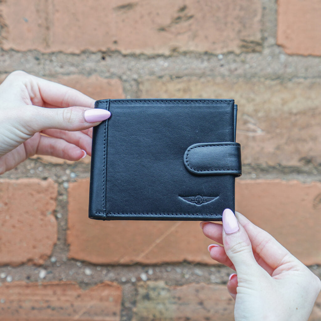 Morgan black leather wallet