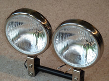 Spotlight & bracket kit with Stainless 6" lamps for cars with bumpers